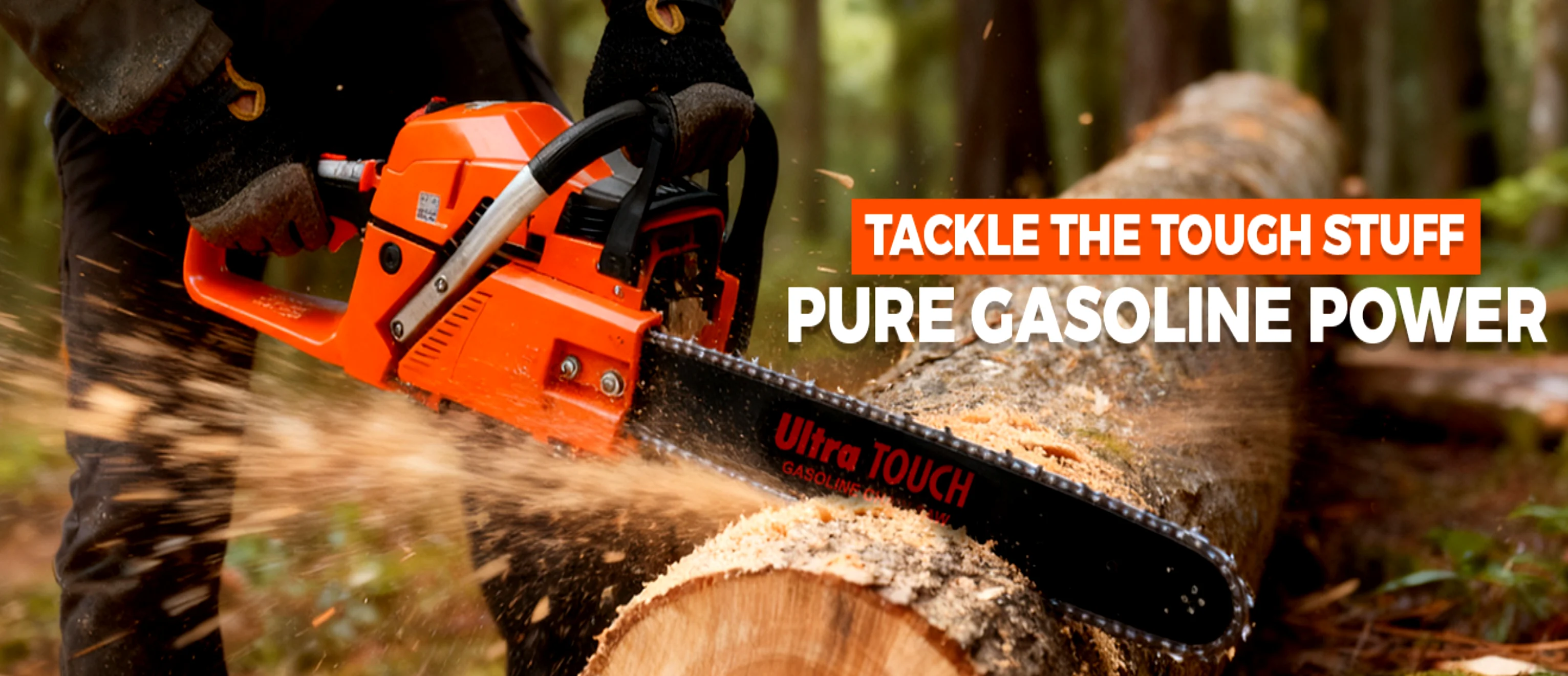 Gasoline chainsaw machine for heavy-duty wood cutting